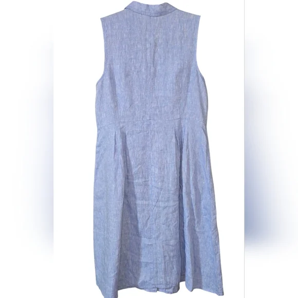 J. Jill Light Blue Sleeveless Pleates Midi ShietDress - Picture 3 of 6